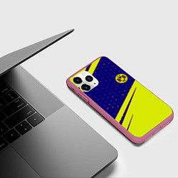 Чехол iPhone 11 Pro матовый Borussia logo geometry, цвет: 3D-малиновый — фото 2