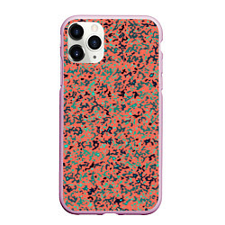 Чехол iPhone 11 Pro матовый Розово-бирюзовый абстрактный