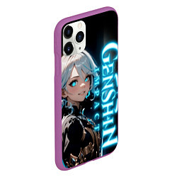 Чехол iPhone 11 Pro матовый Фурина из фонтейна - Genshin Impact, цвет: 3D-фиолетовый — фото 2