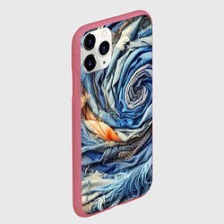 Чехол iPhone 11 Pro матовый Джинсовая воронка - модный тренд, цвет: 3D-малиновый — фото 2