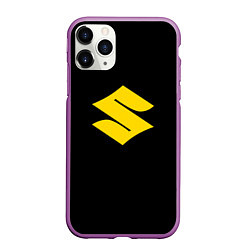 Чехол iPhone 11 Pro матовый Suzuki logo yellow, цвет: 3D-фиолетовый