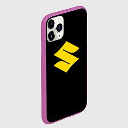 Чехол iPhone 11 Pro матовый Suzuki logo yellow, цвет: 3D-фиолетовый — фото 2