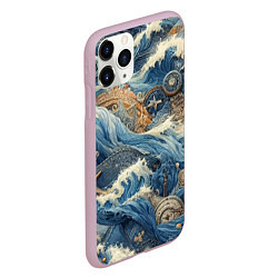 Чехол iPhone 11 Pro матовый Абстрактная композиция - нейросеть, цвет: 3D-розовый — фото 2