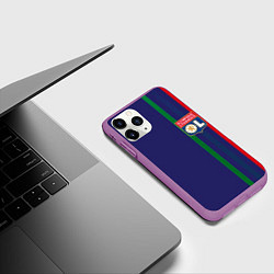 Чехол iPhone 11 Pro матовый Olympique lyonnais, цвет: 3D-фиолетовый — фото 2