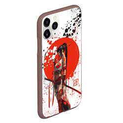 Чехол iPhone 11 Pro матовый Женщина самурай, цвет: 3D-коричневый — фото 2