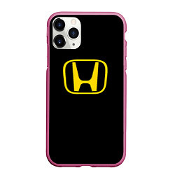 Чехол iPhone 11 Pro матовый Honda yellow, цвет: 3D-малиновый