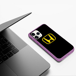 Чехол iPhone 11 Pro матовый Honda yellow, цвет: 3D-фиолетовый — фото 2