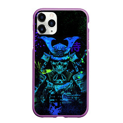 Чехол iPhone 11 Pro матовый Дух череп - самурай, цвет: 3D-фиолетовый