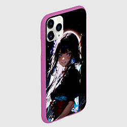 Чехол iPhone 11 Pro матовый Сёгун райден из игры Геншин импакт, цвет: 3D-фиолетовый — фото 2
