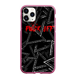 Чехол iPhone 11 Pro матовый F*ck off, цвет: 3D-малиновый