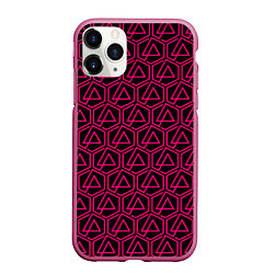 Чехол iPhone 11 Pro матовый Linkin park pink logo, цвет: 3D-малиновый