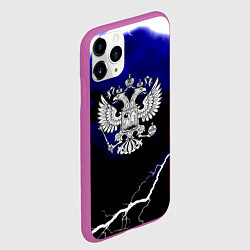 Чехол iPhone 11 Pro матовый Россия шторм и молнии, цвет: 3D-фиолетовый — фото 2