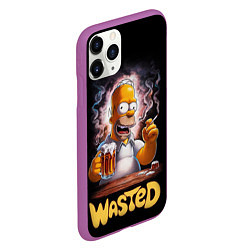 Чехол iPhone 11 Pro матовый Homer - wasted, цвет: 3D-фиолетовый — фото 2