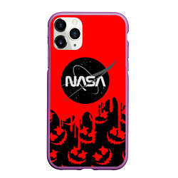 Чехол iPhone 11 Pro матовый Marshmello x Nasa red