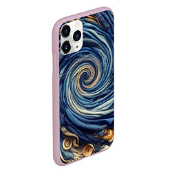 Чехол iPhone 11 Pro матовый Воронка из джинсы и пуговиц - нейросеть, цвет: 3D-розовый — фото 2