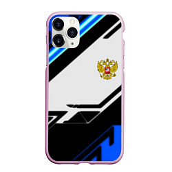 Чехол iPhone 11 Pro матовый Россия геометрия текстура