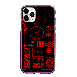 Чехол iPhone 11 Pro матовый Twenty one pilots pattern rock, цвет: 3D-фиолетовый