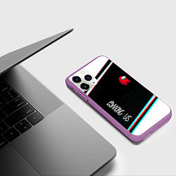 Чехол iPhone 11 Pro матовый Among us geometry steel, цвет: 3D-фиолетовый — фото 2
