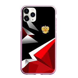 Чехол iPhone 11 Pro матовый Russia uniform - красный и черный