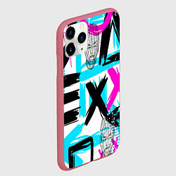 Чехол iPhone 11 Pro матовый Маска гопника, цвет: 3D-малиновый — фото 2