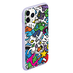 Чехол iPhone 11 Pro матовый Странные разноцветные человечки, цвет: 3D-светло-сиреневый — фото 2