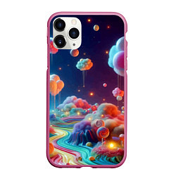 Чехол iPhone 11 Pro матовый Planet chupa chups - neon glow