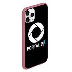 Чехол iPhone 11 Pro матовый Portal2 logo game, цвет: 3D-малиновый — фото 2