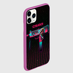 Чехол iPhone 11 Pro матовый MAC-10 Neon Rider - CS:GO, цвет: 3D-фиолетовый — фото 2