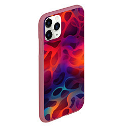 Чехол iPhone 11 Pro матовый Паттерн неоновой волны, цвет: 3D-малиновый — фото 2