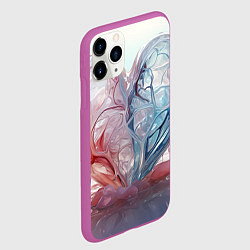 Чехол iPhone 11 Pro матовый Сердце - плазменная текстура, цвет: 3D-фиолетовый — фото 2