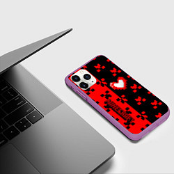 Чехол iPhone 11 Pro матовый Minecraft games, цвет: 3D-фиолетовый — фото 2