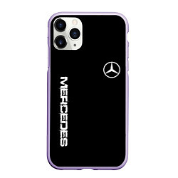 Чехол iPhone 11 Pro матовый Mercedes benz logo white auto, цвет: 3D-светло-сиреневый