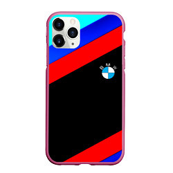 Чехол iPhone 11 Pro матовый BMW line sport, цвет: 3D-малиновый