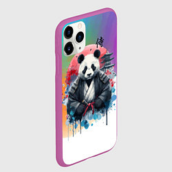 Чехол iPhone 11 Pro матовый Panda samurai - Japan, цвет: 3D-фиолетовый — фото 2