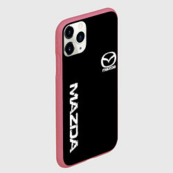 Чехол iPhone 11 Pro матовый Mazda white logo, цвет: 3D-малиновый — фото 2