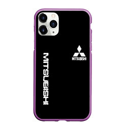 Чехол iPhone 11 Pro матовый Mitsubishi logo white auto, цвет: 3D-фиолетовый