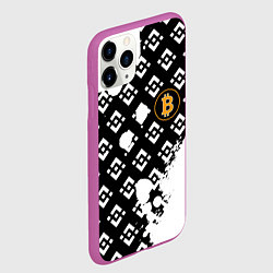 Чехол iPhone 11 Pro матовый Bitcoin pattern binance, цвет: 3D-фиолетовый — фото 2