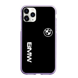 Чехол iPhone 11 Pro матовый BMW logo white auto, цвет: 3D-светло-сиреневый