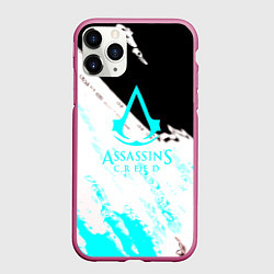 Чехол iPhone 11 Pro матовый Assassins Creed краски текстура, цвет: 3D-малиновый