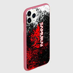Чехол iPhone 11 Pro матовый Samurai брызги красок, цвет: 3D-малиновый — фото 2