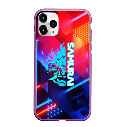 Чехол iPhone 11 Pro матовый Samurai neon game