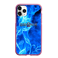 Чехол iPhone 11 Pro матовый God of war neon flower