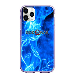 Чехол iPhone 11 Pro матовый God of war neon flower, цвет: 3D-светло-сиреневый