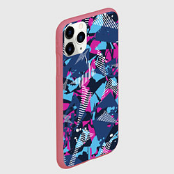 Чехол iPhone 11 Pro матовый Яркий абстрактный узор для спорта, цвет: 3D-малиновый — фото 2