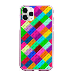 Чехол iPhone 11 Pro матовый Блоки цветового конструктора, цвет: 3D-розовый