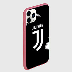 Чехол iPhone 11 Pro матовый Juventus fc краски, цвет: 3D-малиновый — фото 2