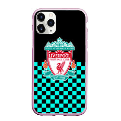 Чехол iPhone 11 Pro матовый Liverpool fc sport клетка, цвет: 3D-розовый