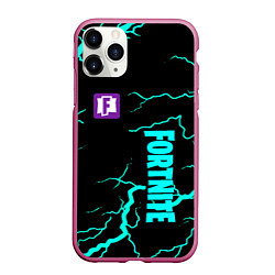 Чехол iPhone 11 Pro матовый Fortnite storm games, цвет: 3D-малиновый