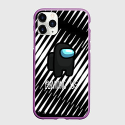 Чехол iPhone 11 Pro матовый Among us текстура, цвет: 3D-фиолетовый