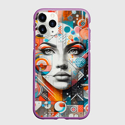 Чехол iPhone 11 Pro матовый Лицо прекрасной девушки - граффити